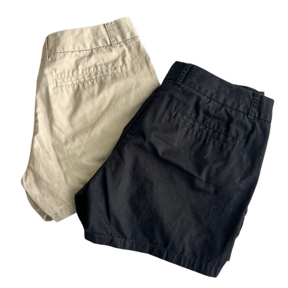 J.Crew 4” Chino Shorts (2-Pack) - Black & Khaki Size 4